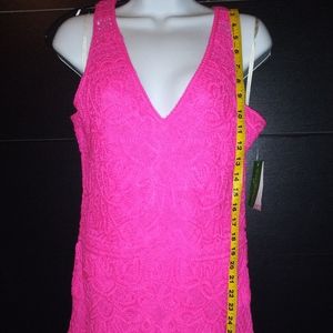 Lilly Pulitzer Pop Pink knitted crochet dress
